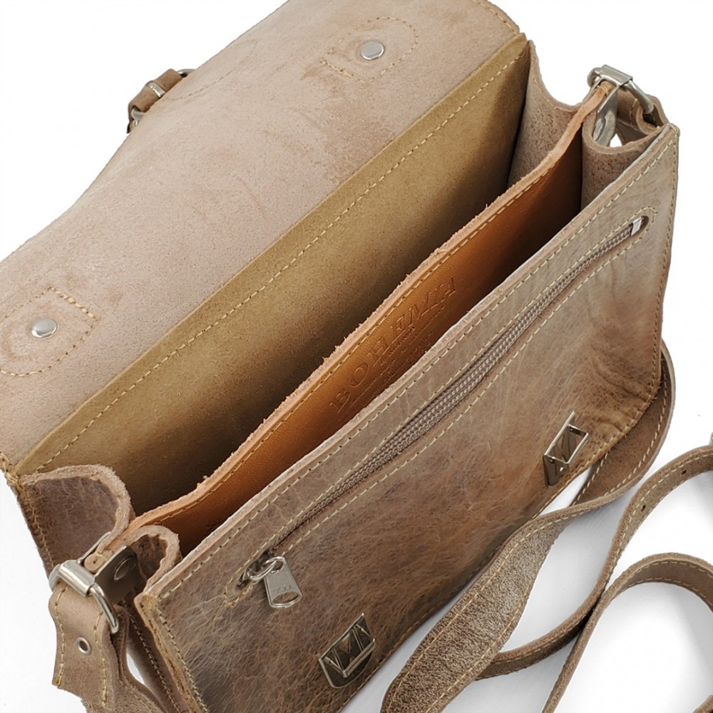 Leather Crossbody Bag Bohemia 12/12, Marble