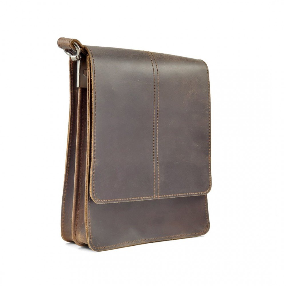 Leather Crossbody Bag Bohemia 18/4, Potato Brown Leather Crossbody Bag Bohemia 18/4, Potato Brown