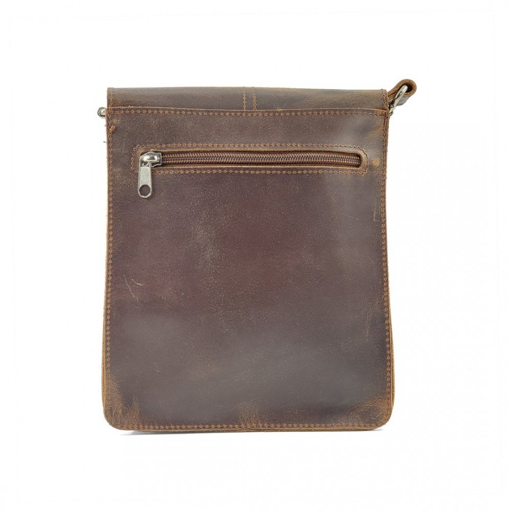 Leather Crossbody Bag Bohemia 18/4, Potato Brown Leather Crossbody Bag Bohemia 18/4, Potato Brown