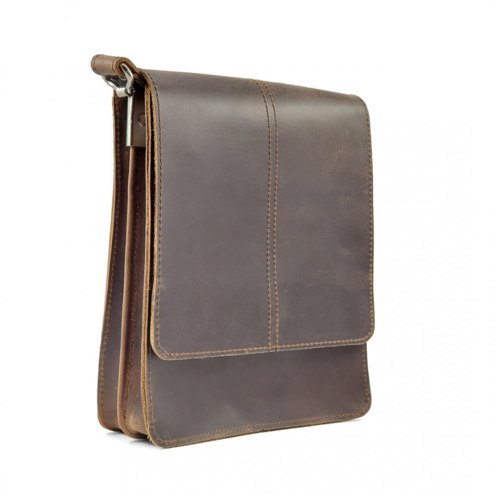Leather Crossbody Bag Bohemia 18/5, Potato Brown Leather Crossbody Bag Bohemia 18/5, Potato Brown