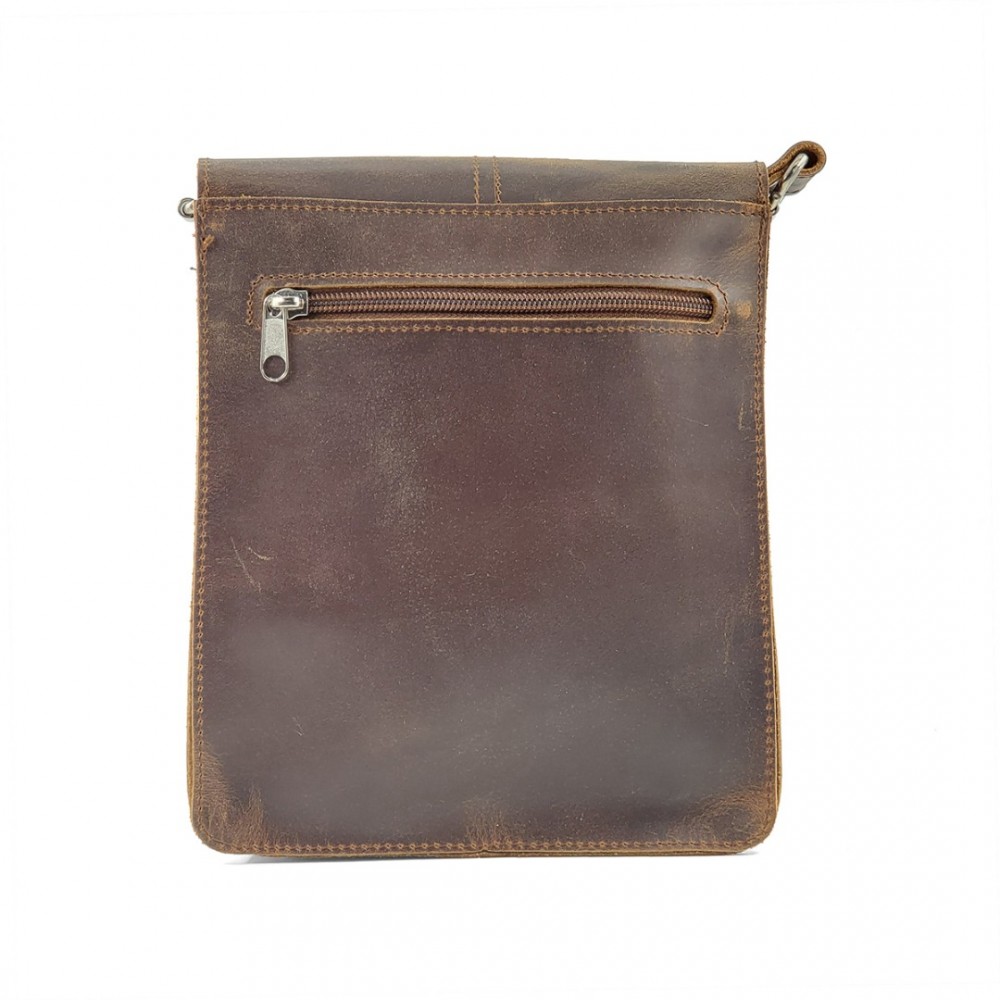 Leather Crossbody Bag Bohemia 18/5, Potato Brown Leather Crossbody Bag Bohemia 18/5, Potato Brown