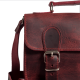 Leather Crossbody Bag Bohemia 12/12, Red Antique