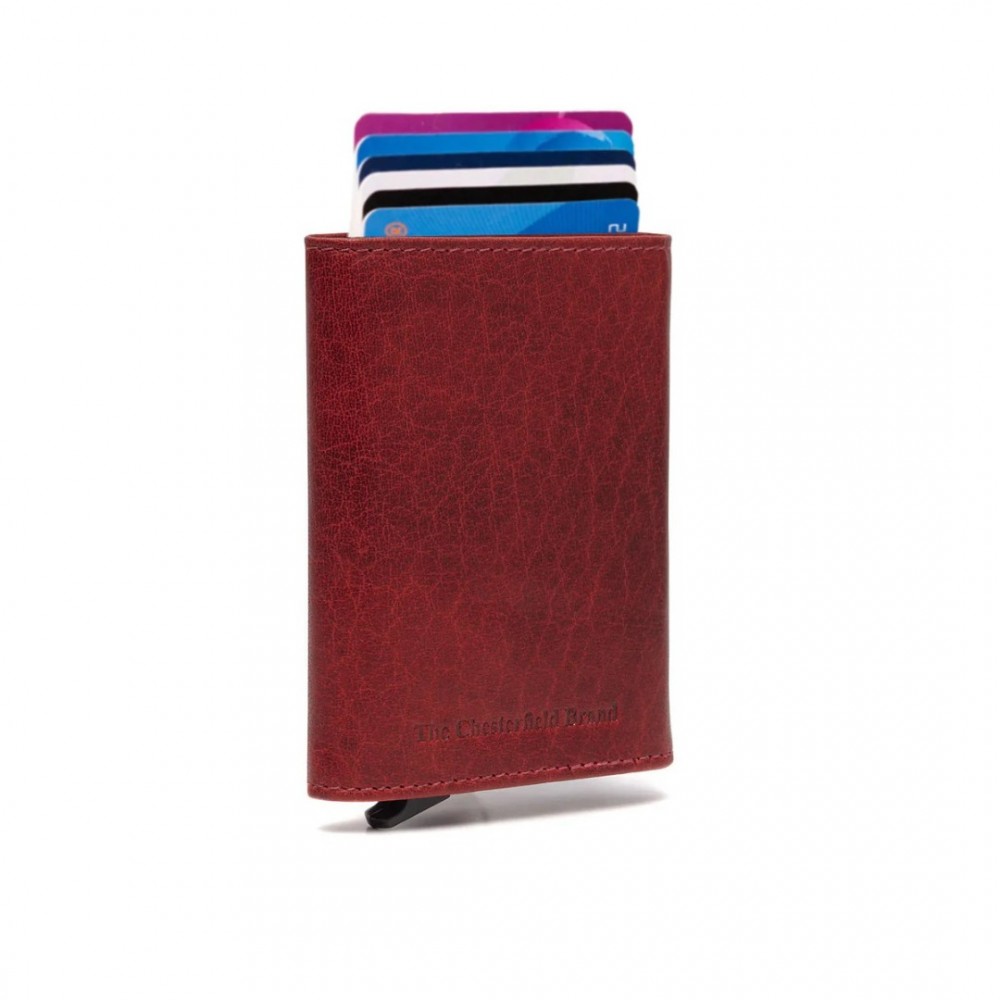 Leather Wallet-Card Holder Chesterfield Paris C08.044104, Red