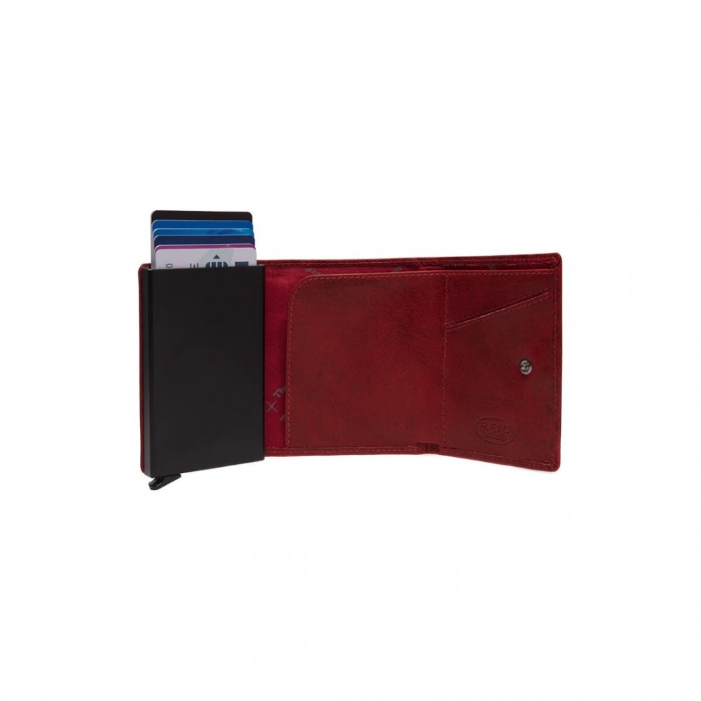 Leather Wallet-Card Holder Chesterfield Paris C08.044104, Red