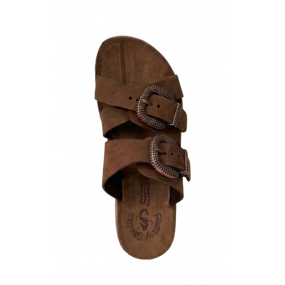 Anatomic Women Leather Sandals Fantasy S9050 Lauren, Chocolate Brown 