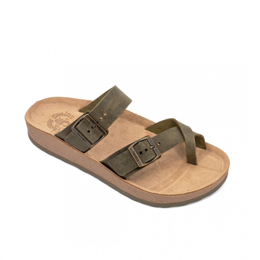 Anatomic Men Leather Sandals Fantasy S005 Aris, Khaky