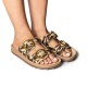 Anatomic Women Leather Sandals Fantasy S310 Despoina, Brown/Tan Raffia