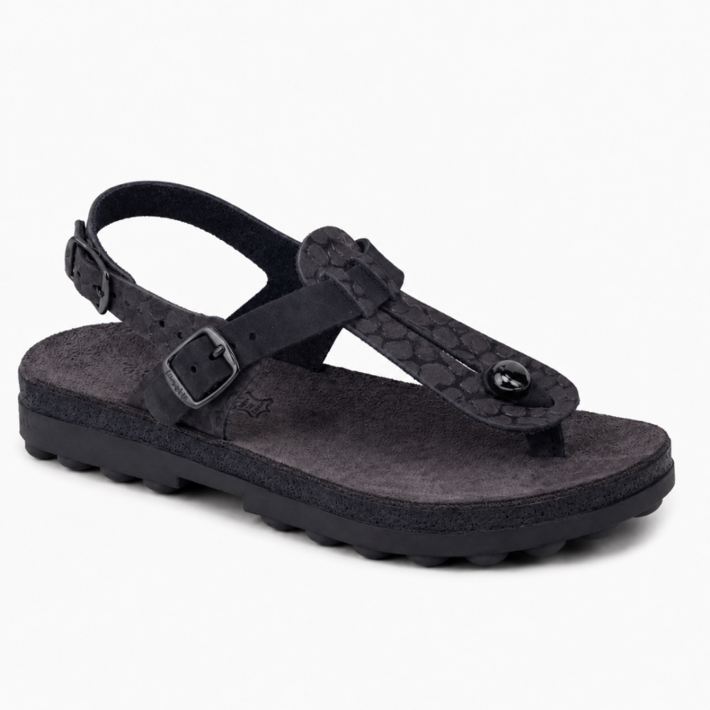 Anatomic Women Leather Sandals Fantasy S9005 Marlena, Black Print