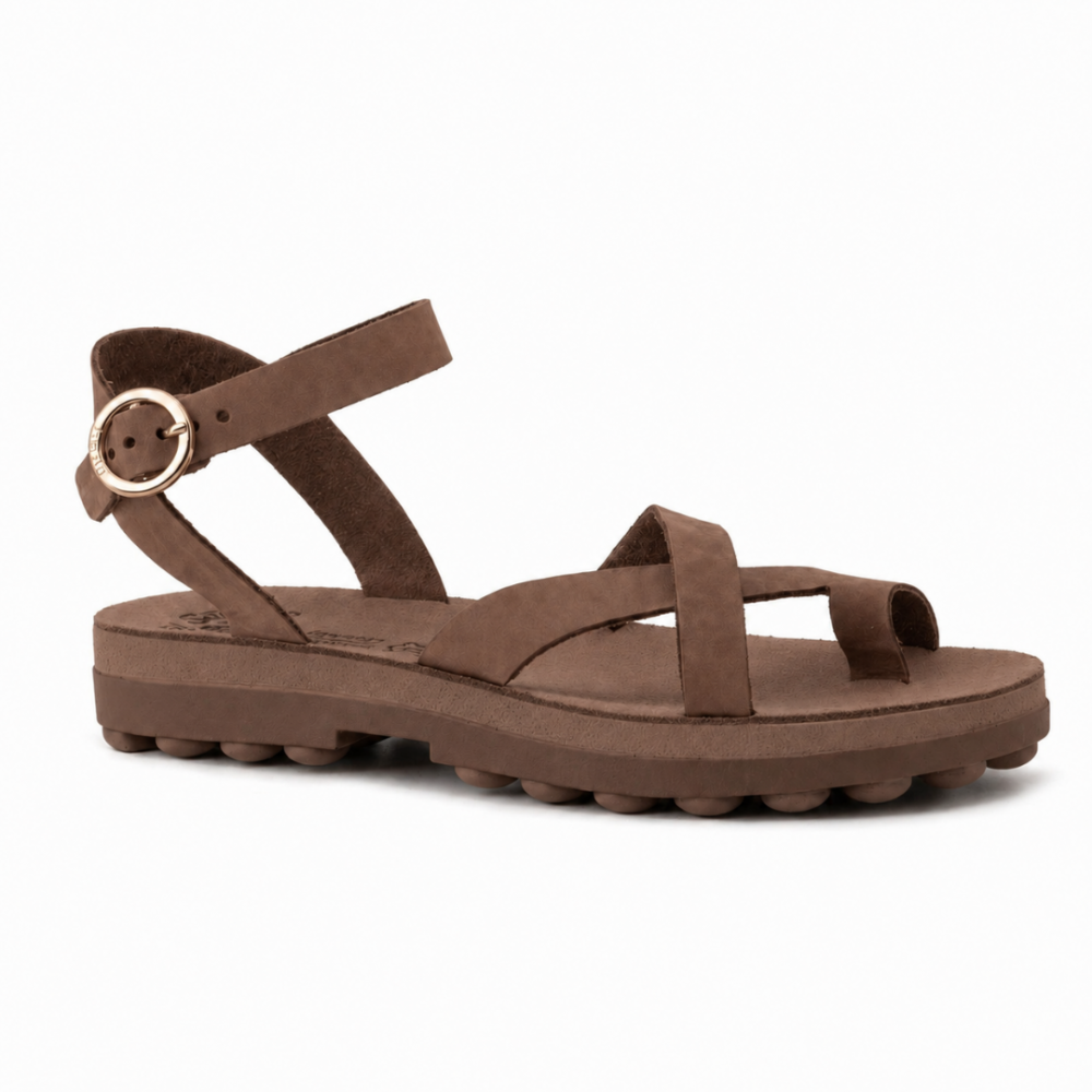 Anatomic Women Leather Sandals Fantasy S9045 River, Chocolate Brown