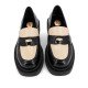 Women Leather Loafers I ATHENS 1288, Black/Off-White Women Leather Loafers I ATHENS 1288, Black/Off-White