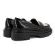 Women Leather Loafers I ATHENS 1288, Black/Off-White Women Leather Loafers I ATHENS 1288, Black/Off-White