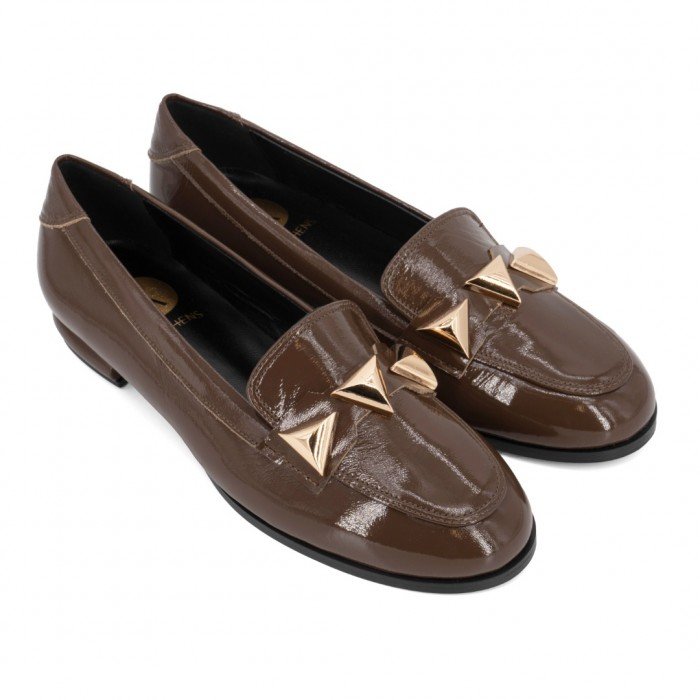 Women Patent Leather Moccasins I ATHENS 203, Brown
