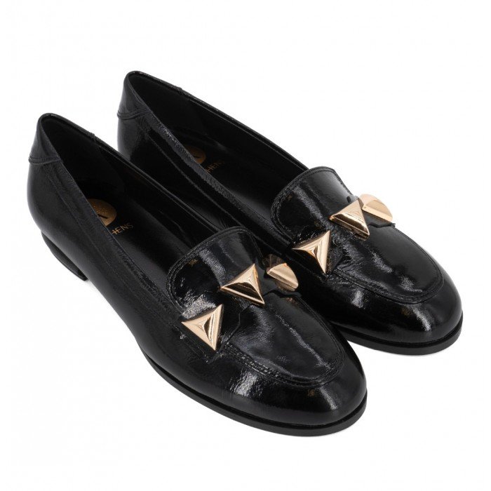 Women Patent Leather Moccasins I ATHENS 203, Black