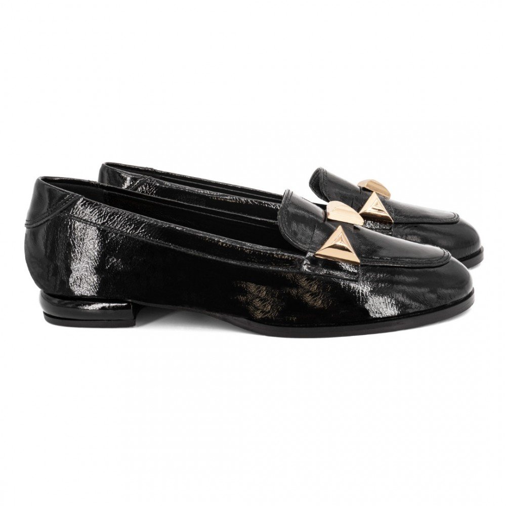 Women Patent Leather Moccasins I ATHENS 203, Black Women Patent Leather Moccasins I ATHENS 203, Black