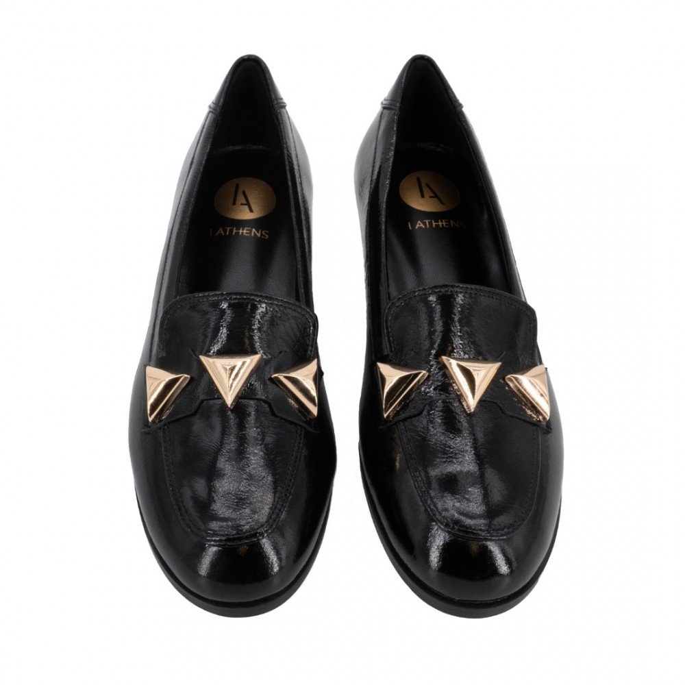 Women Patent Leather Moccasins I ATHENS 203, Black Women Patent Leather Moccasins I ATHENS 203, Black