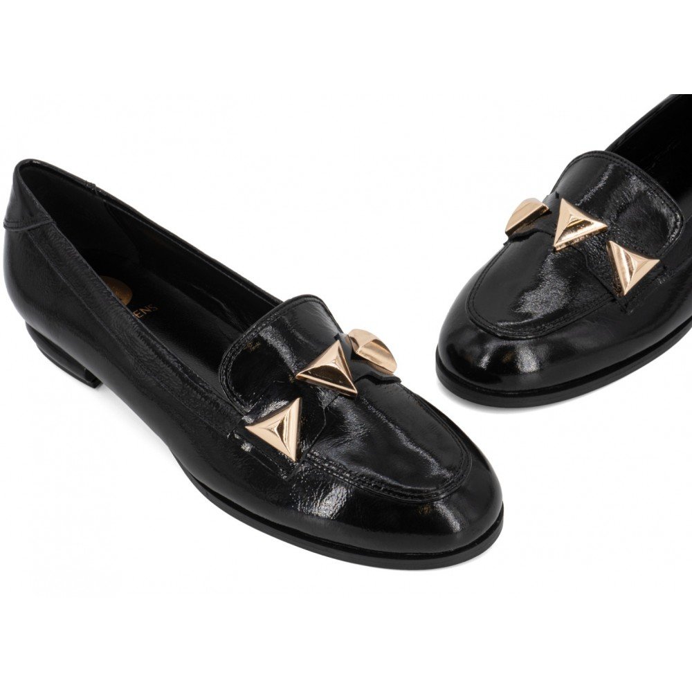 Women Patent Leather Moccasins I ATHENS 203, Black Women Patent Leather Moccasins I ATHENS 203, Black