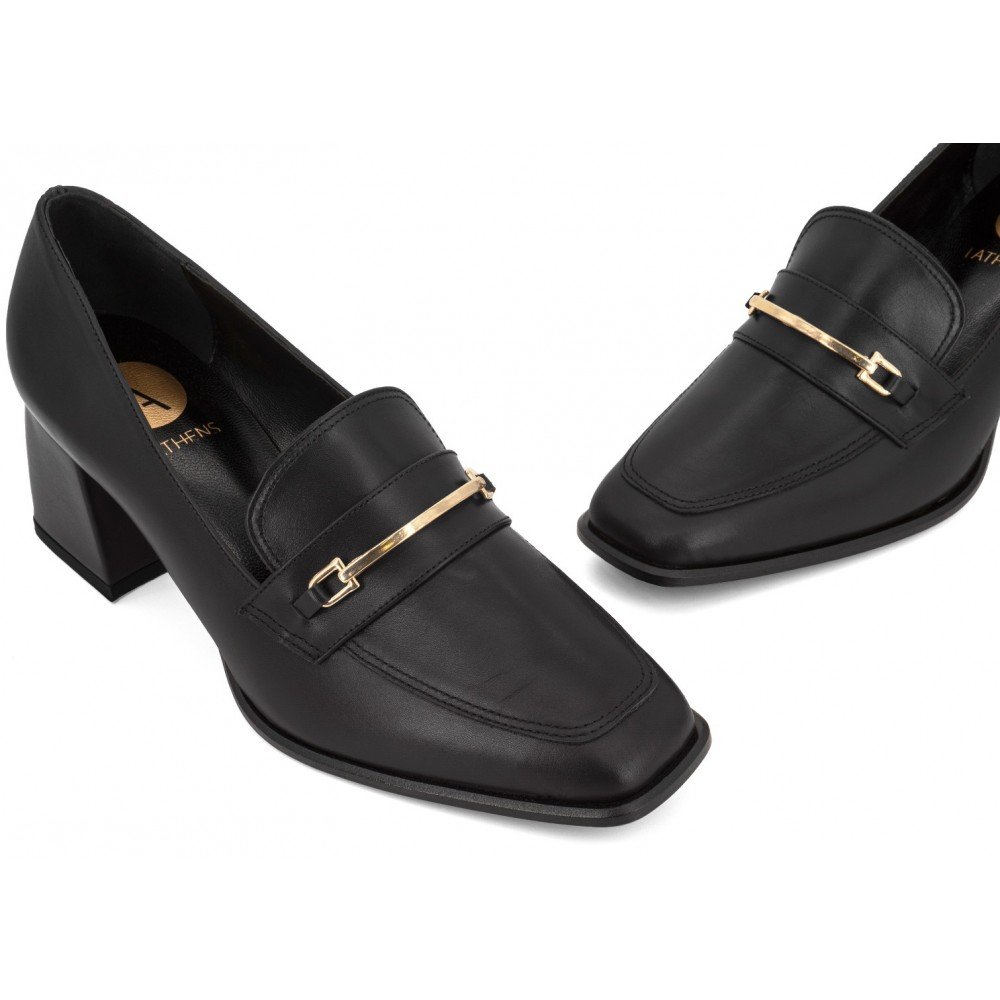 Women Leather Medium Heels I ATHENS 563/5, Black Women Leather Medium Heels I ATHENS 563/5, Black