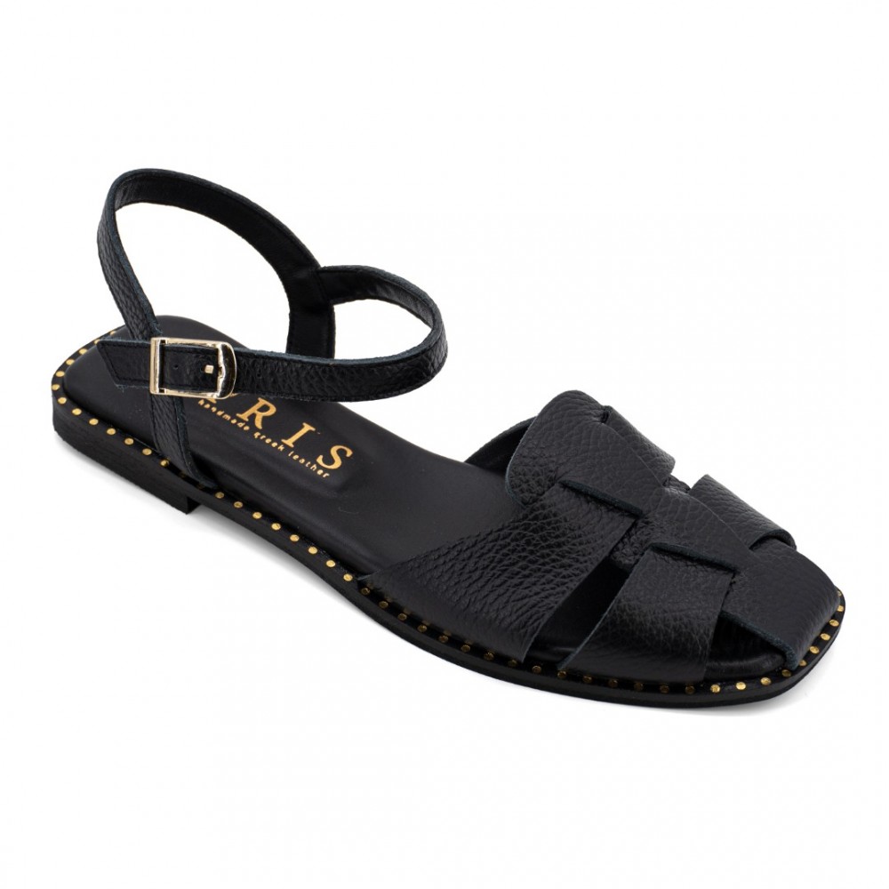 Women Premium Quality Leather Sandals Iris 158-7854, Black