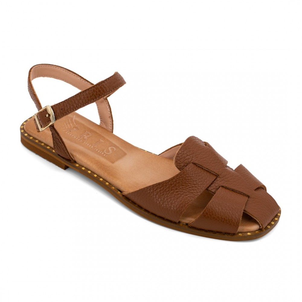 Women Premium Quality Leather Sandals Iris 158-7854, Taba