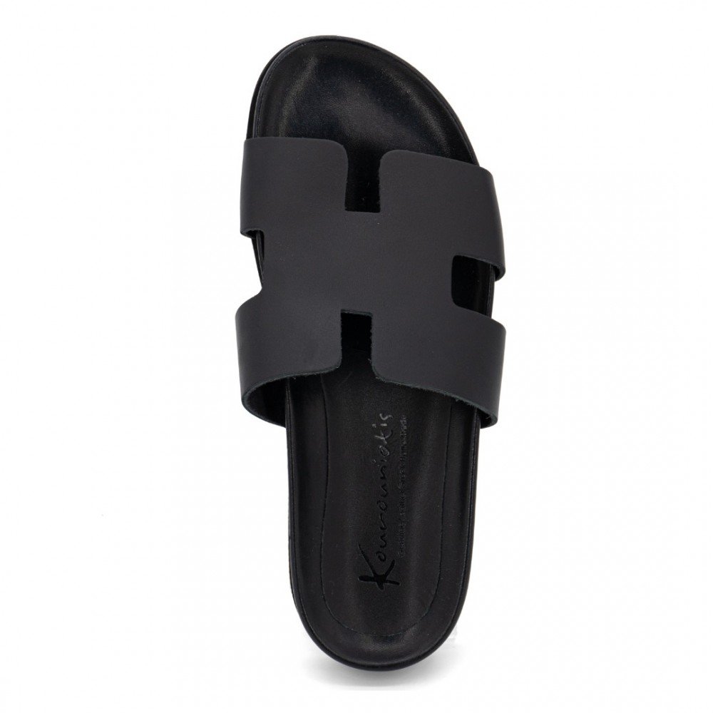 Men Leather Sandals Iris 19/1 Anatomic Sole, Black Men Leather Sandals Iris 19/1 Anatomic Sole, Black