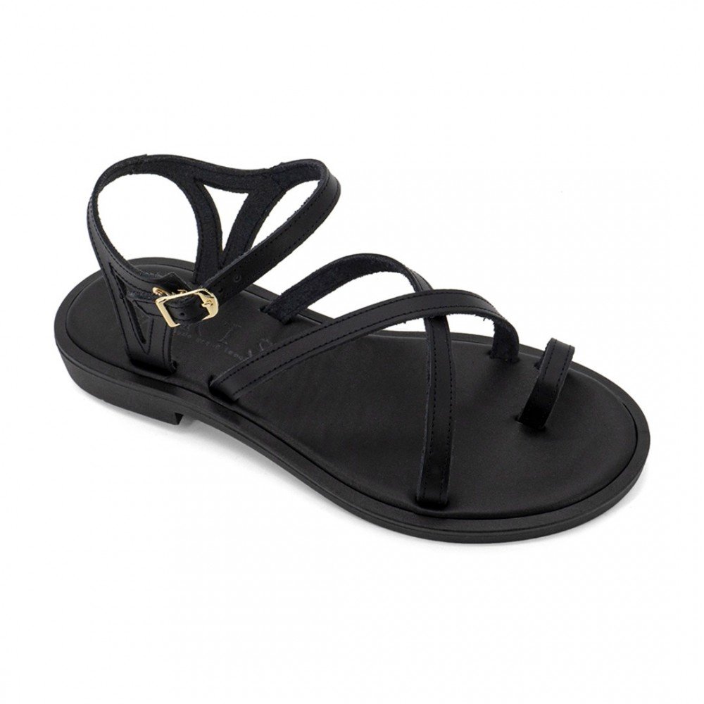 Women Leather Sandals Iris 24/76VM, Black
