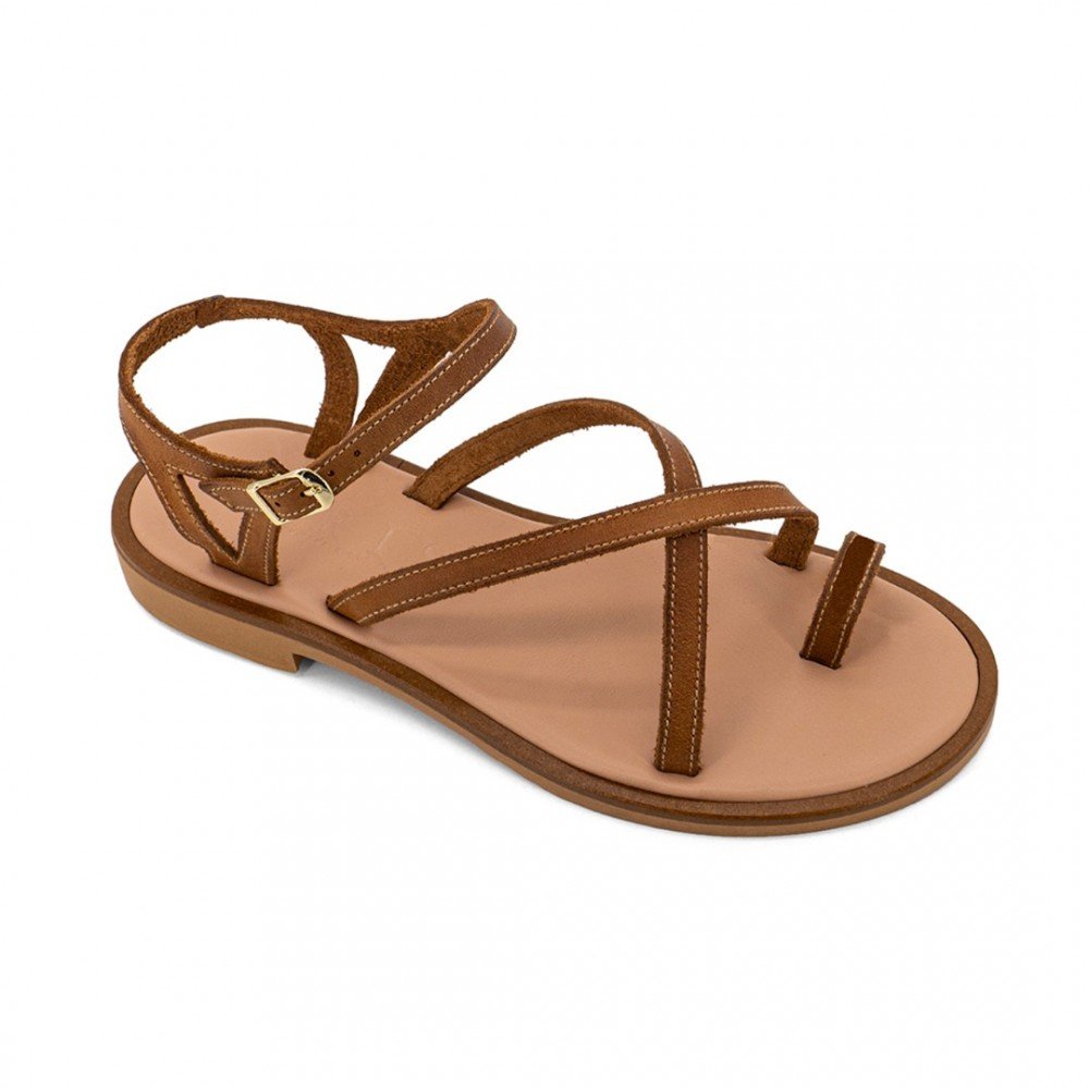 Women Leather Sandals Iris 24/76VM, Brown