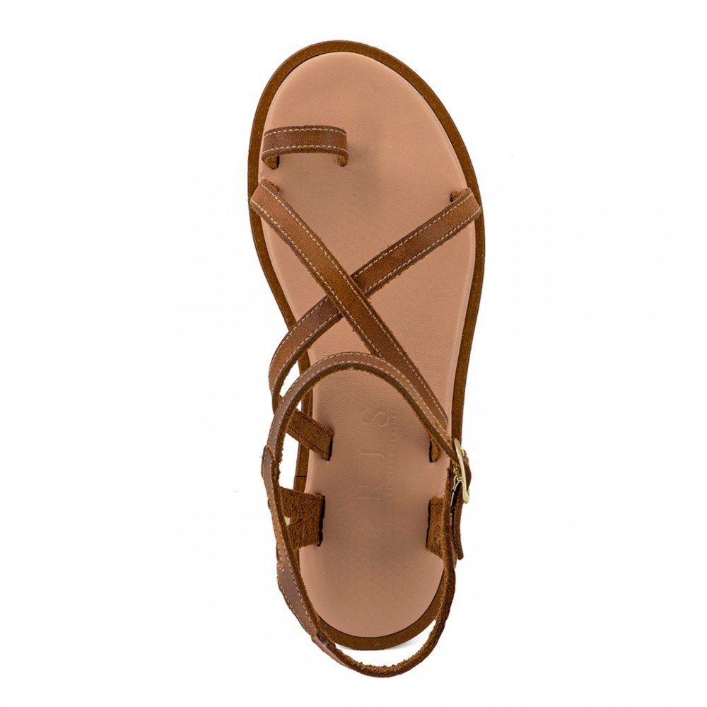 Women Leather Sandals Iris 24/76VM, Brown