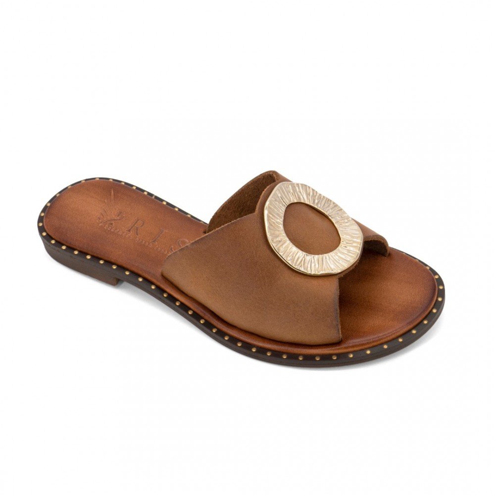 Women Premium Quality Leather Sandals Iris 404 PR, Brown