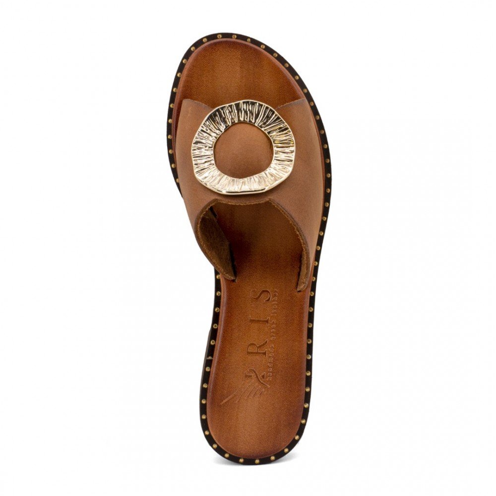 Women Premium Quality Leather Sandals Iris 404 PR, Brown