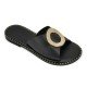 Women Premium Quality Leather Sandals Iris 404 PR, Black