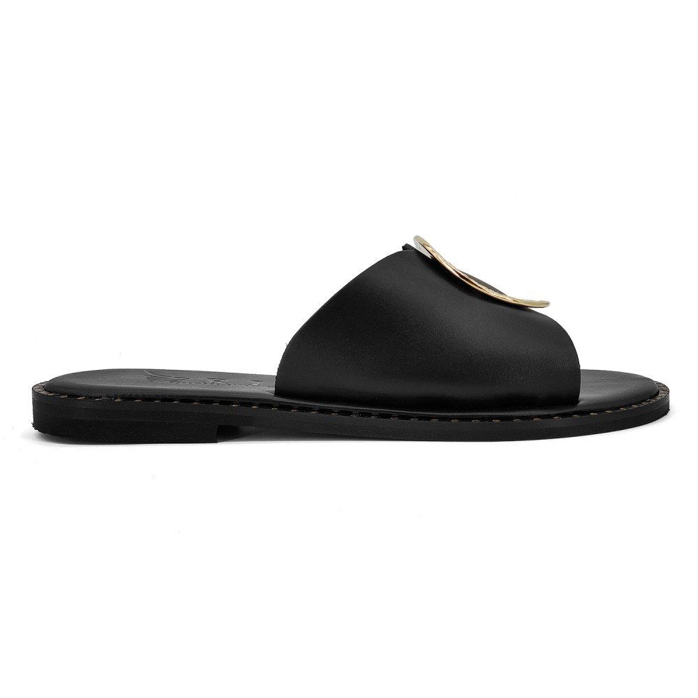 Women Premium Quality Leather Sandals Iris 404 PR, Black