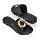 Women Premium Quality Leather Sandals Iris 404 PR, Black