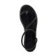 Women Leather Sandals with Strass Iris 4/46VM, Black Women Leather Sandals with Strass Iris 4/46VM, Black