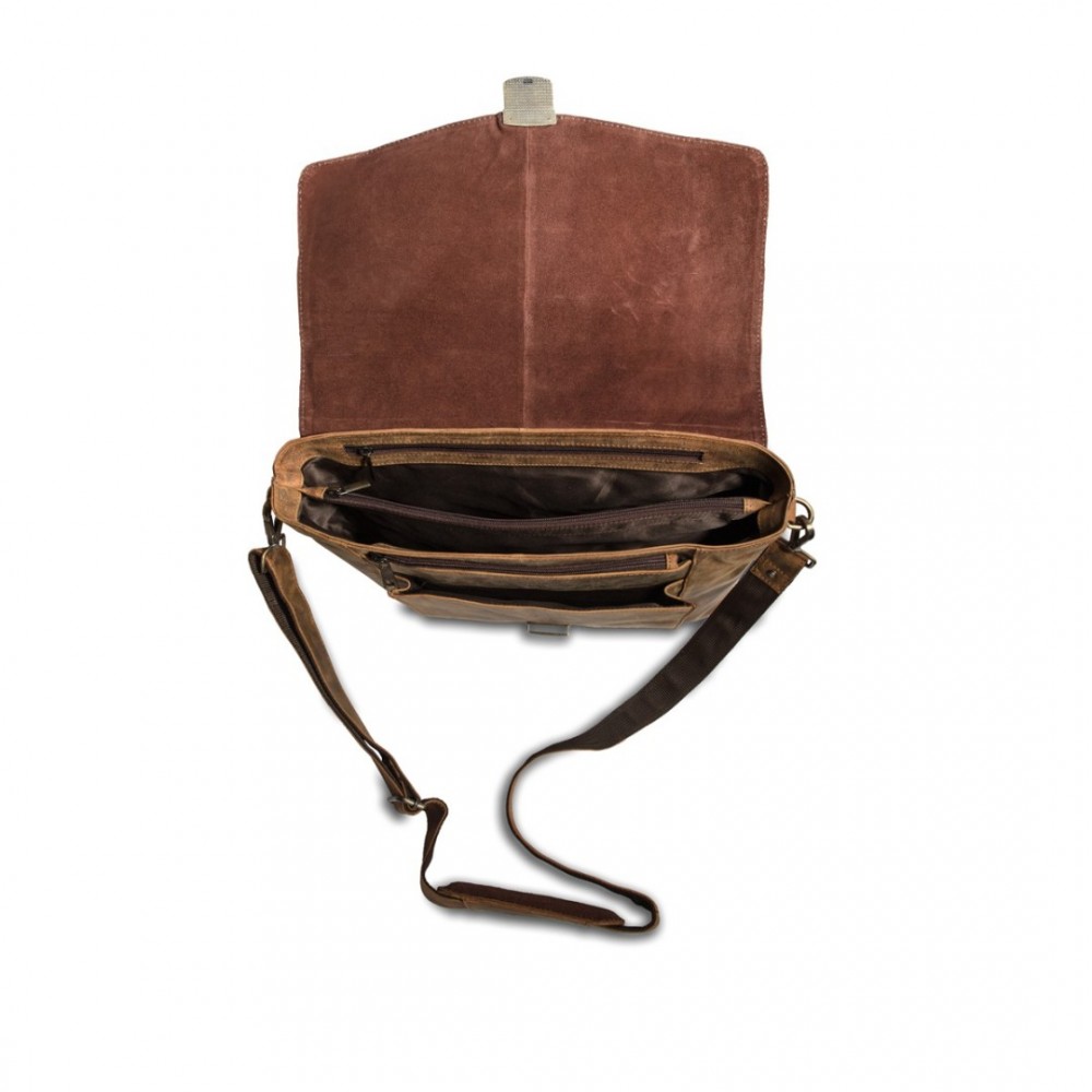 Leather Briefcase Karras 16129, Brown