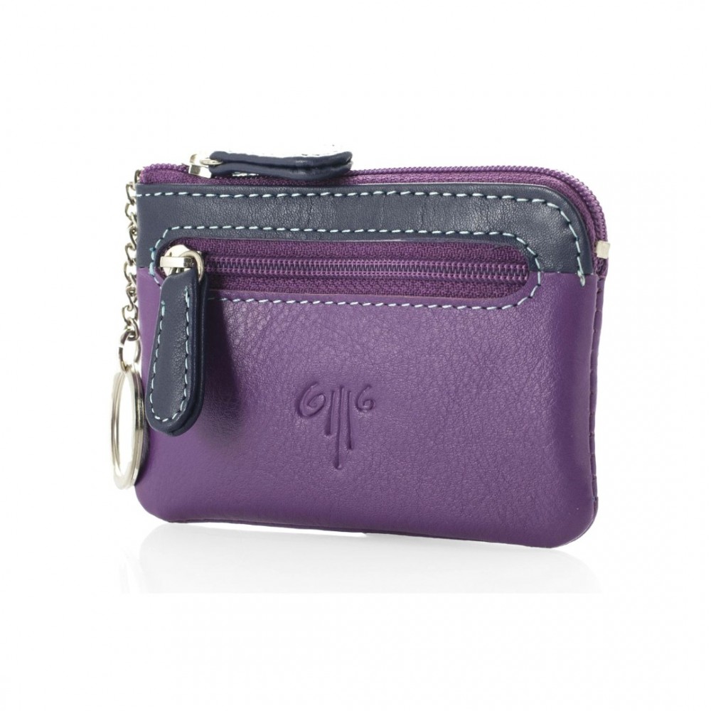 Leather Wallet-Key Holder Kion 701-20M, Purple Leather Wallet-Key Holder Kion 701-20M, Purple