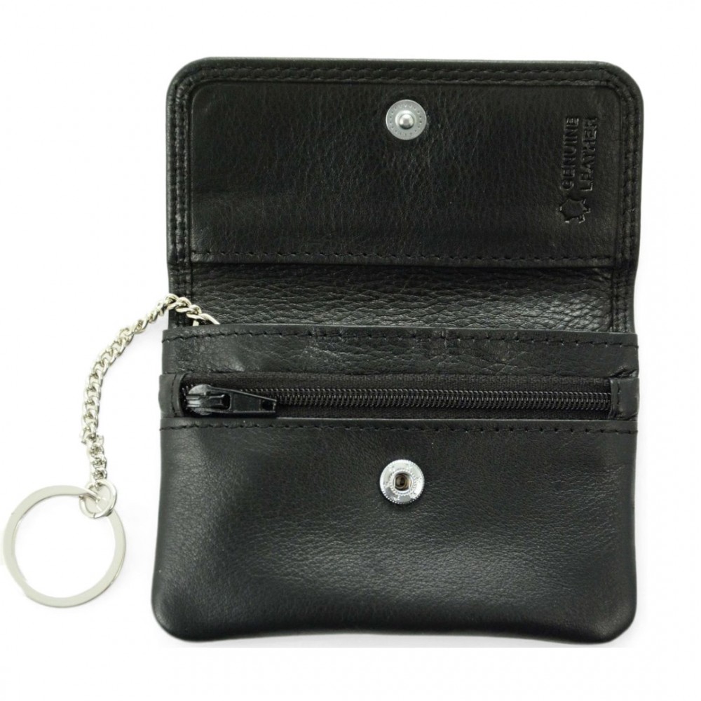 Leather Wallet-Key Holder Kion AG-81, Black