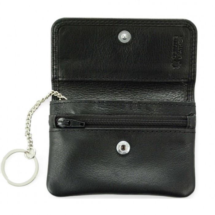 Leather Wallet-Key Holder Kion AG-81, Black