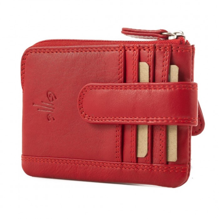 Leather Wallet-Key Holder Kion D-26, Red