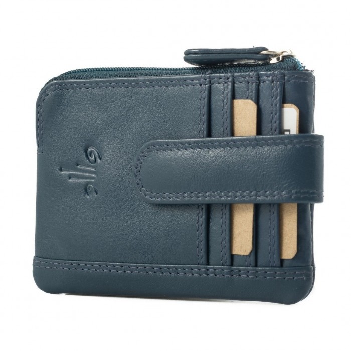 Leather Wallet-Key Holder Kion D-26, Blue