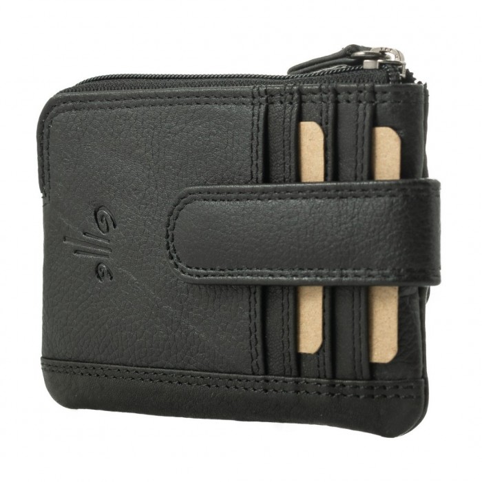 Leather Wallet-Key Holder Kion D-26, Black