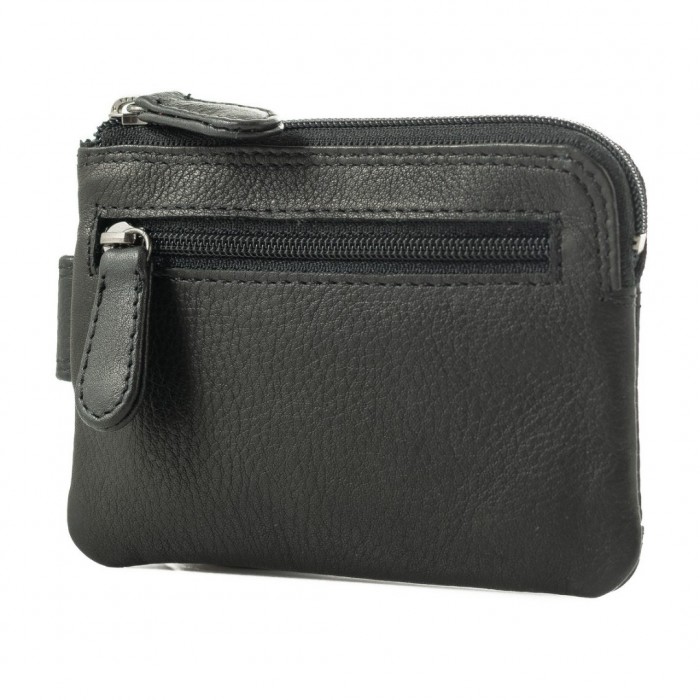 Leather Wallet-Key Holder Kion D-26, Black
