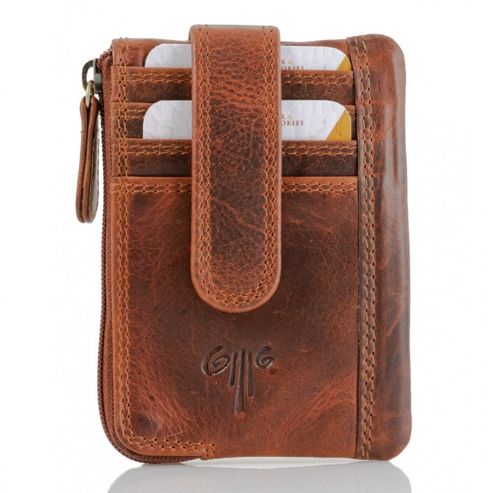 Leather Wallet-Key Holder Kion D-26 Kara, Brown