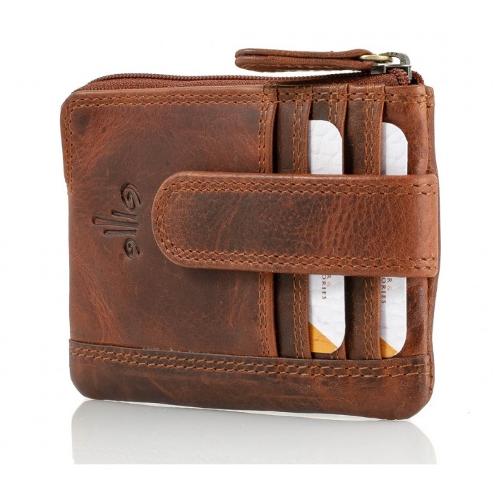 Leather Wallet-Key Holder Kion D-26 Kara, Brown