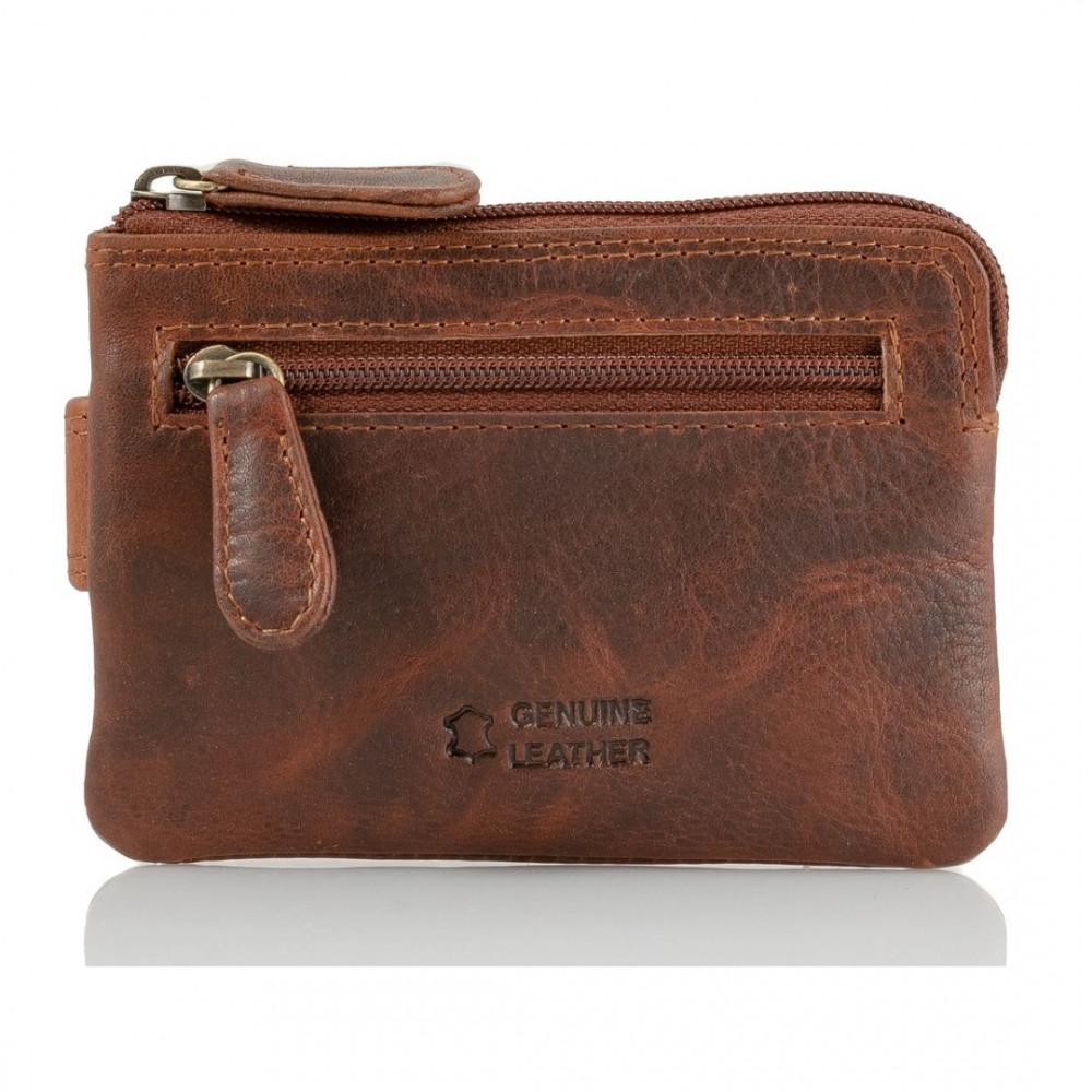 Leather Wallet-Key Holder Kion D-26 Kara, Brown