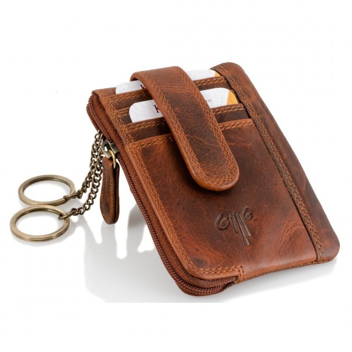 Leather Wallet-Key Holder Kion D-26 Kara, Brown