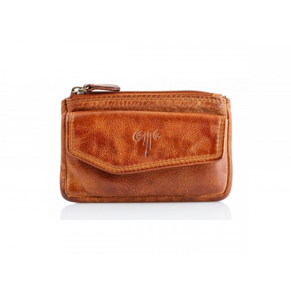 Leather Wallet-Key Holder Kion WS-NS-1020, Cognac