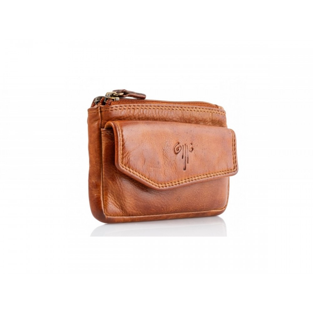 Leather Wallet-Key Holder Kion WS-NS-1020, Cognac