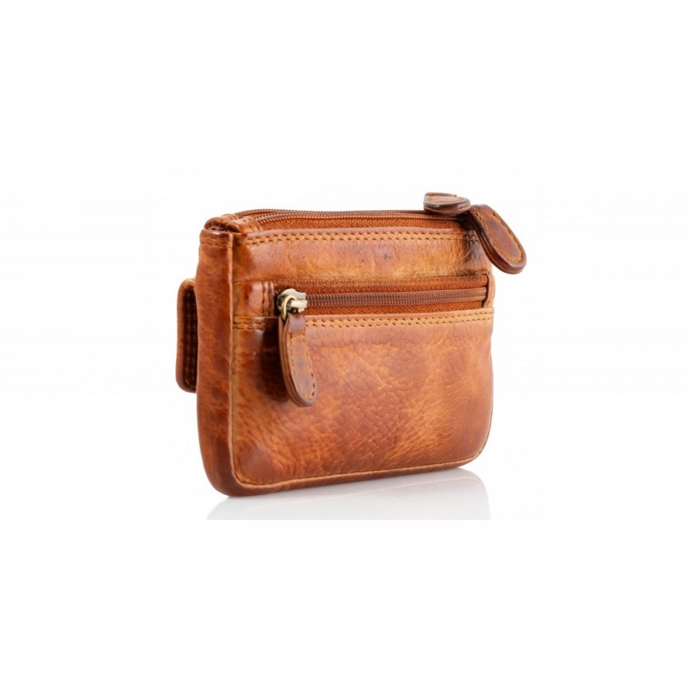 Leather Wallet-Key Holder Kion WS-NS-1020, Cognac