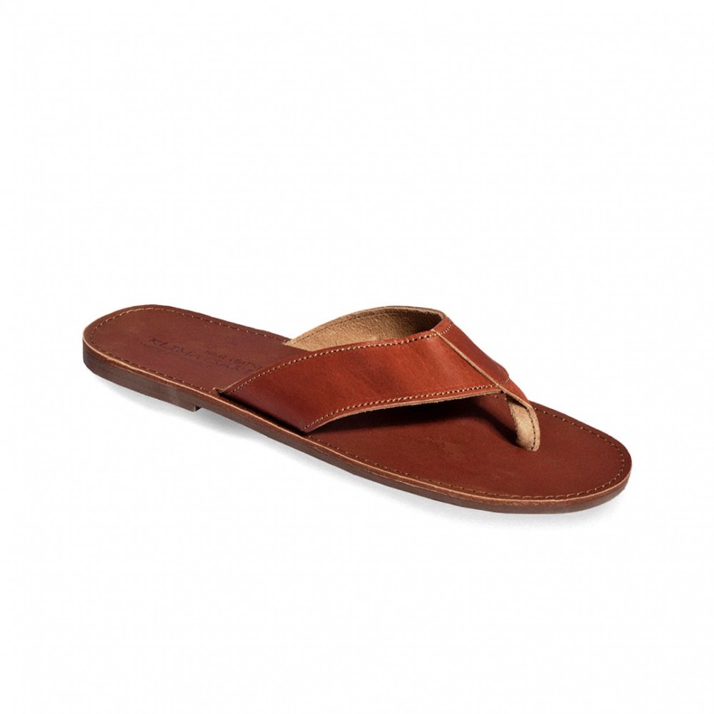 Men Leather Sandals Klimatsakis 207, Brown Men Leather Sandals Klimatsakis 207, Brown
