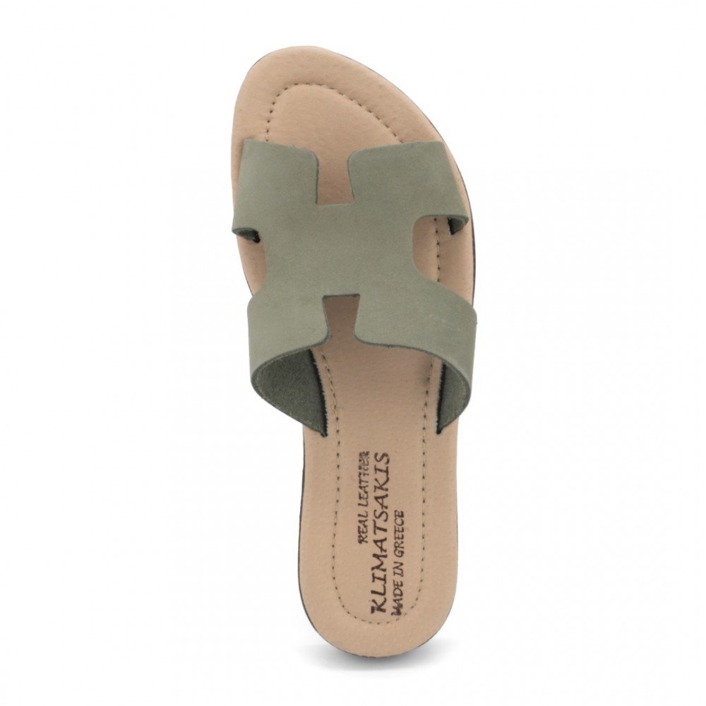 Women Leather Sandals Klimatsakis 37 soft, Green
